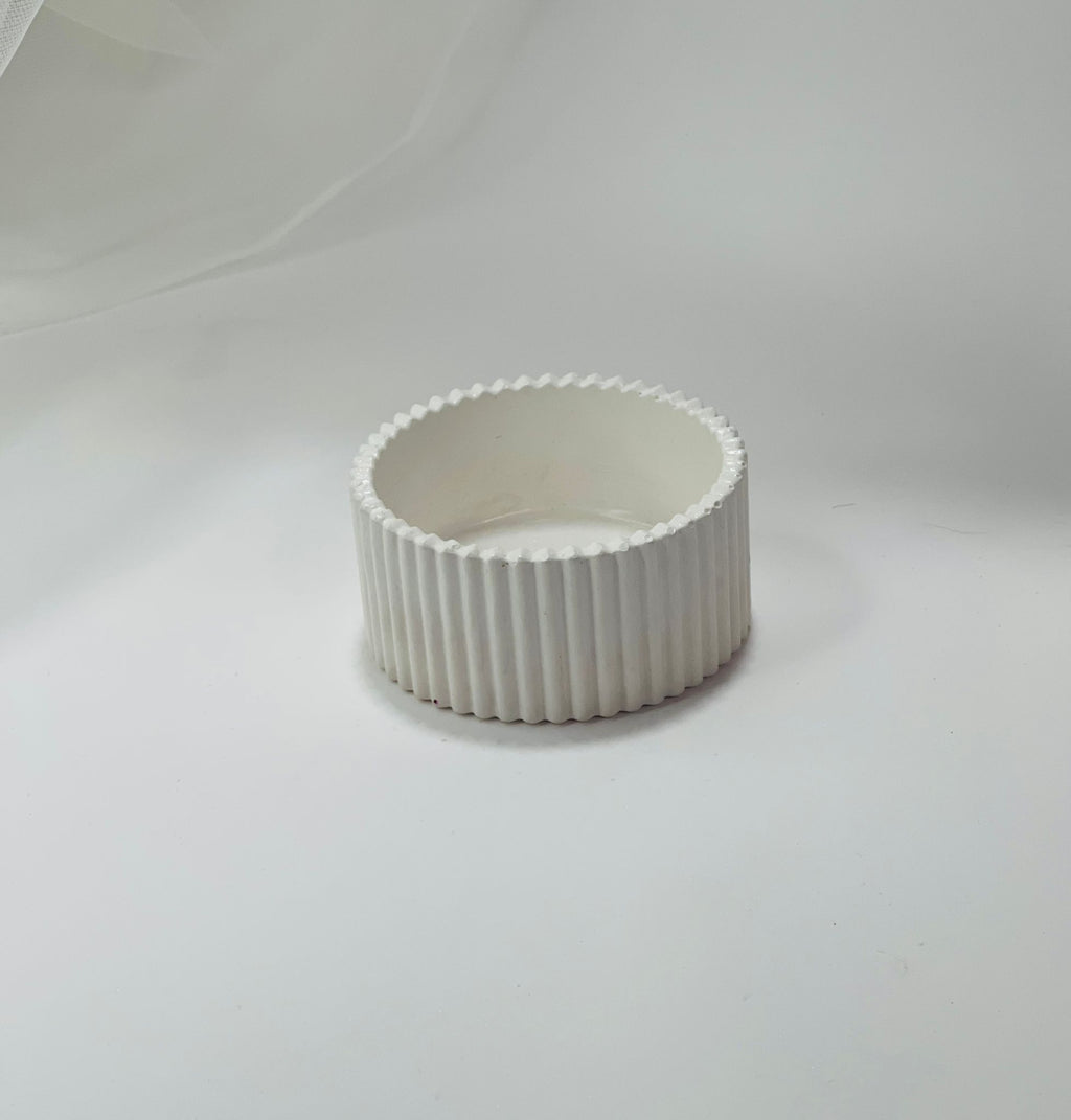 Ciotola ceramica rotonda - Peonia in cera